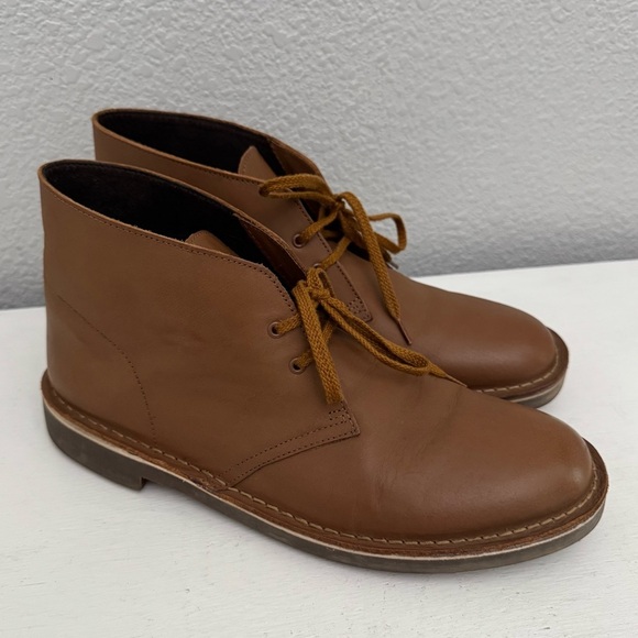 Clarks Bushacre Chukka Boots Brown Leather Comfort Shoes Men's Size 10 - Picture 12 of 12